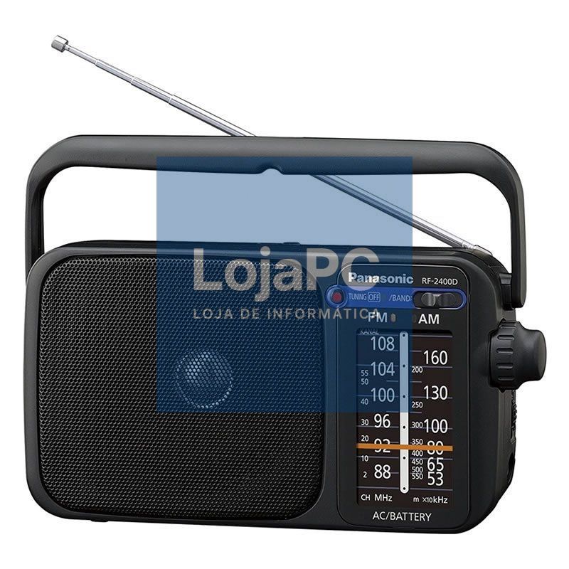 Radio Portátil Panasonic RF-2400DEG-K/ a Pilhas/ com fio/ Preta