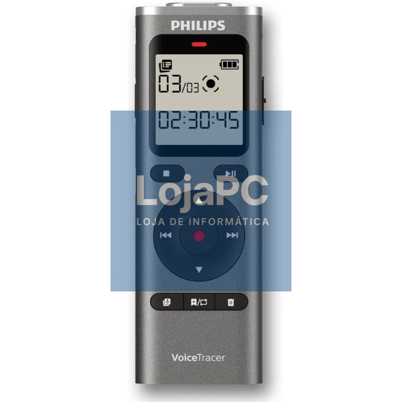 Grabadora de Voz Philips VoiceTracer DVT1170/ 20kHz/ Prateado