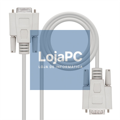 Nanocable Cabo Serie RS232, DB9 M-H, Beige, 1.8m