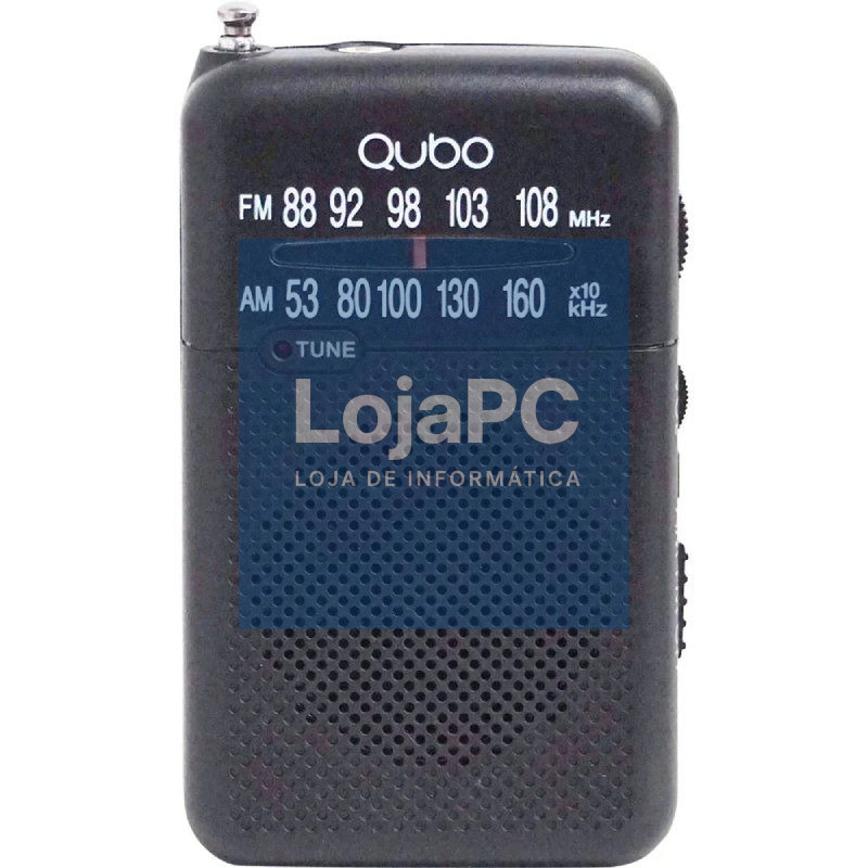 Radio Portátil Qubo R-S1/ com fio/ a Pilhas/ Preta