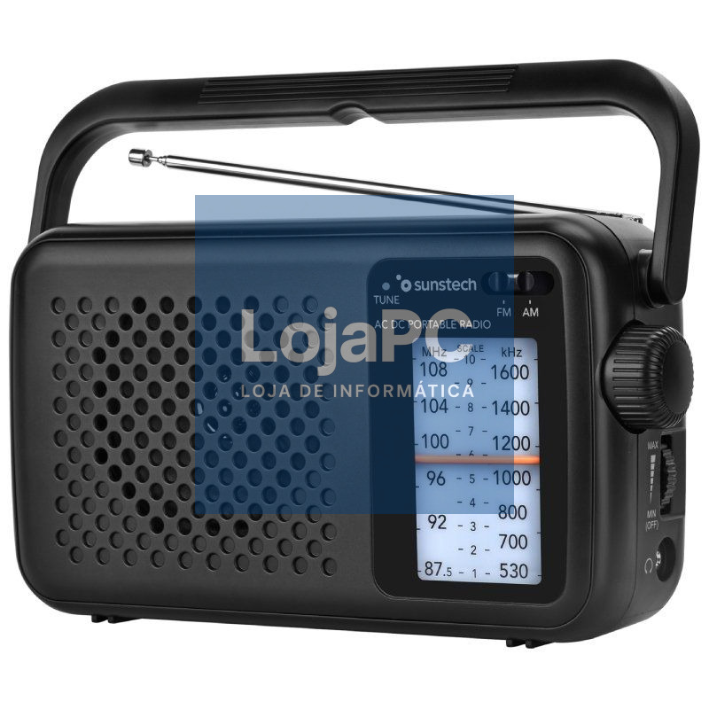 Radio Portátil Sunstech RPS760/ com fio/ a Pilhas/ Preta
