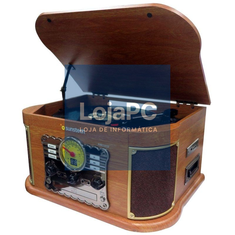 Tocadiscos Sunstech PXRC52CD/ Bluetooth/ Radio FM/ Cassette/ Conversor a MP3