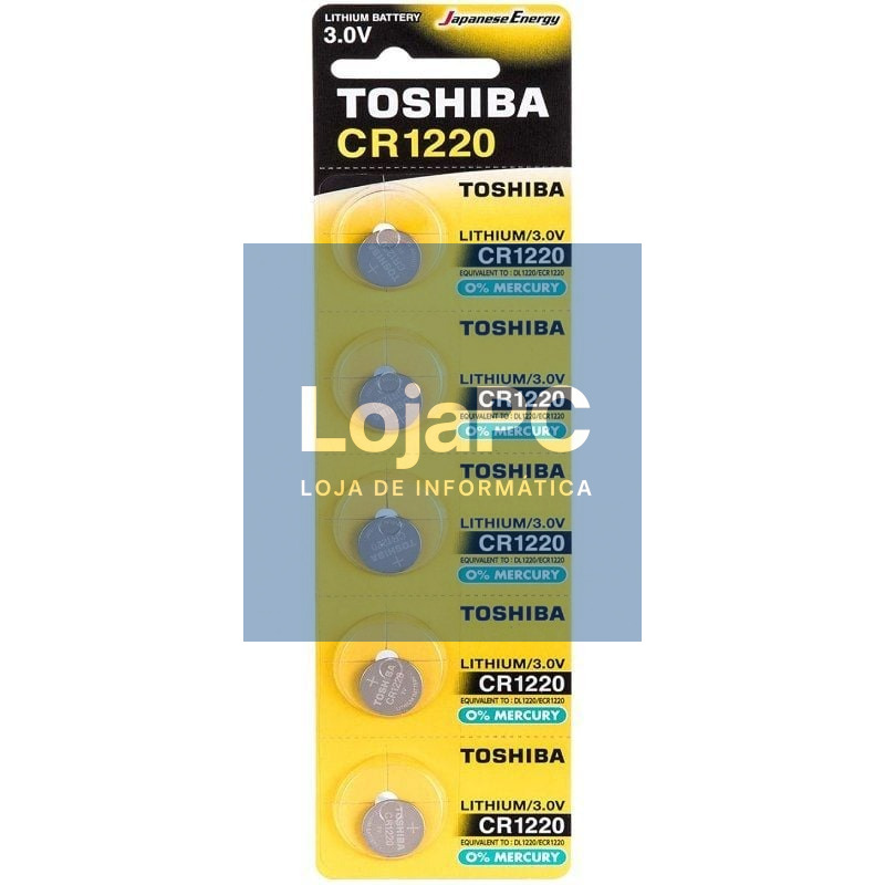 Pack de 5 Pilhas de Botón Toshiba CR1220/ 3V