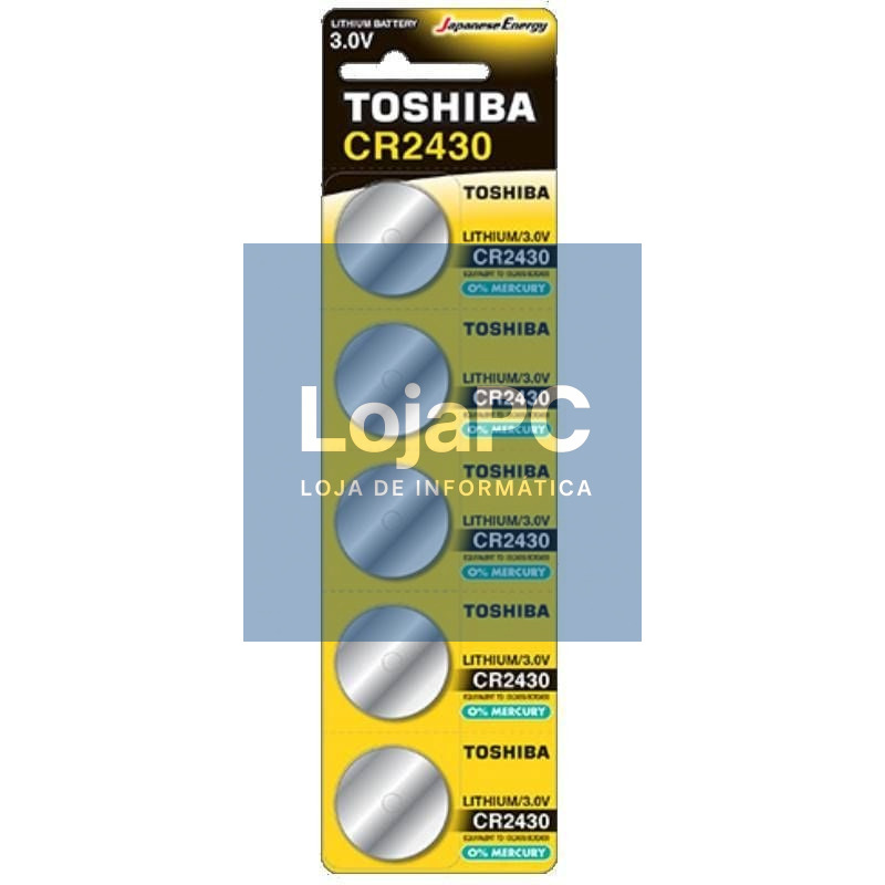 Pack de 5 Pilhas de Botón Toshiba CR2430/ 3V/ Alcalinas