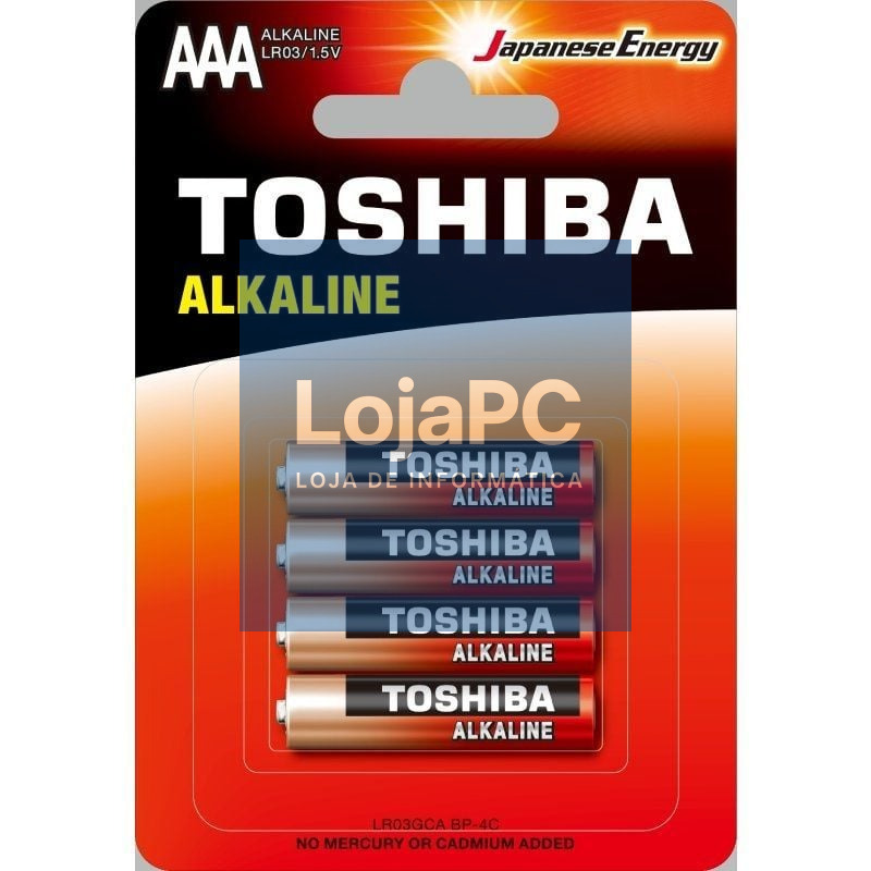 Pack de 4 Pilhas AAA Toshiba Alkaline LR03/ 1.5V/ Alcalinas