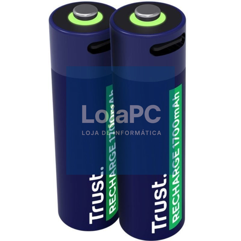 Pack de 2 Pilhas AA Trust 25584/ Recarregáveis