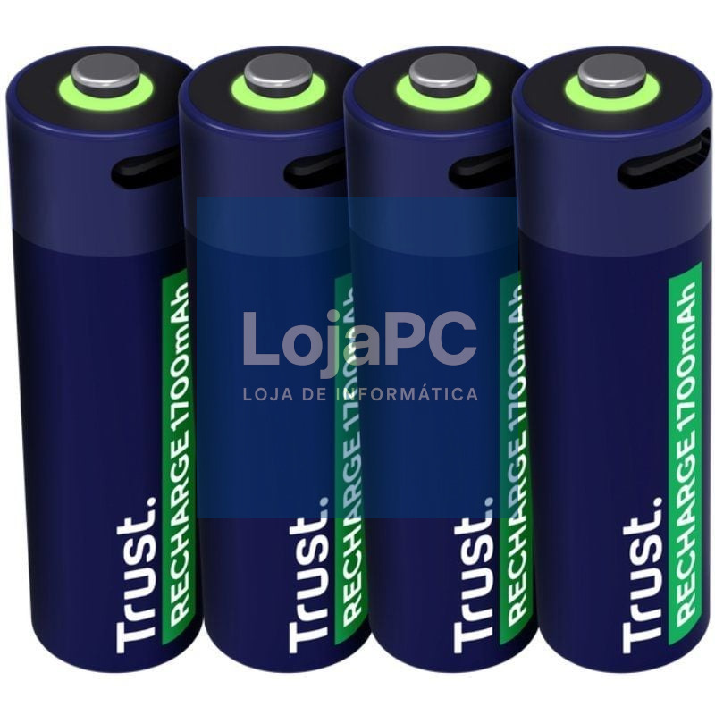 Pack de 4 Pilhas AA Trust 25631/ Recarregáveis