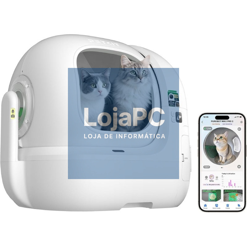 Arenero para Gatos Autolimpiable PetKit PuroBot Max Pro 2/ 76L/ Control desde APP/ Branco