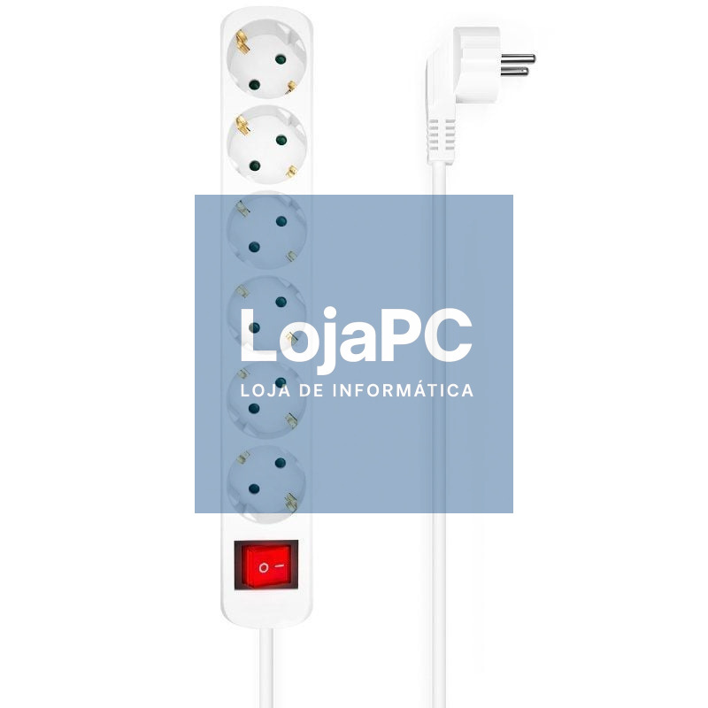 Extensão com Interruptor Aisens A154-0535/ 6 Tomadas de Corrente/ Cabo 1.4m/ Branco