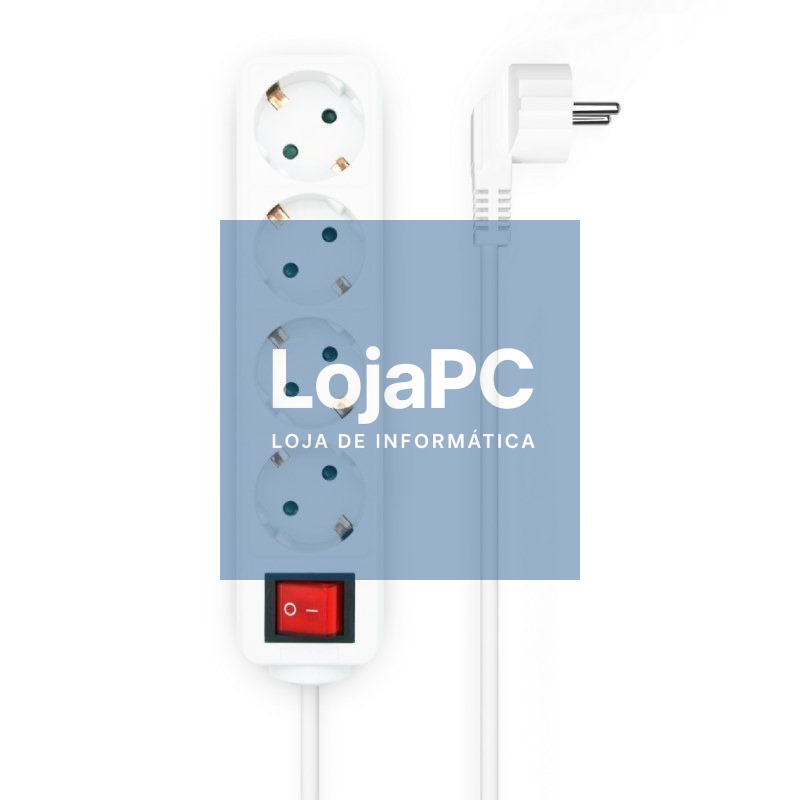 Extensão com Interruptor Aisens A154-0649/ 4 Tomadas de Corrente/ Cabo 1.4m/ Branco