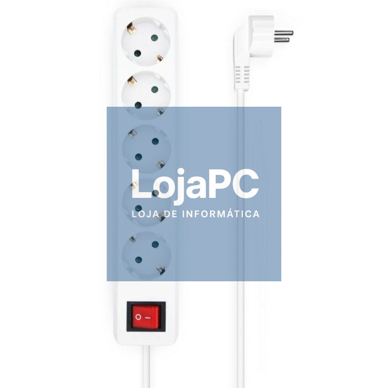 Extensão com Interruptor Aisens A154-0651/ 5 Tomadas de Corrente/ Cabo 1.4m/ Branco