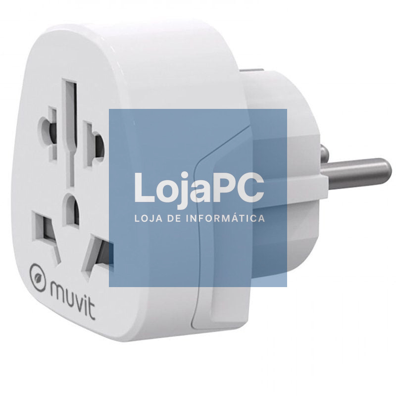 Ficha Universal Muvit For Change MCADP0007/ 1 Tomada de Corrente/ Branco