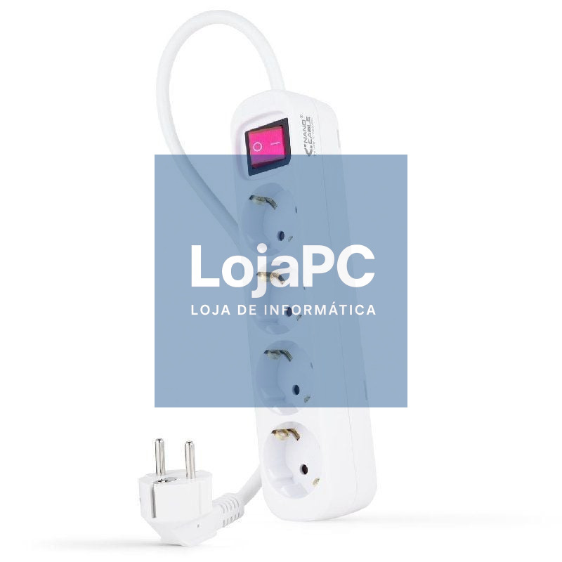 Extensão com Interruptor Nanocable 10.37.0004/ 4 Tomadas de Corrente/ Cabo 1.4m/ Branca