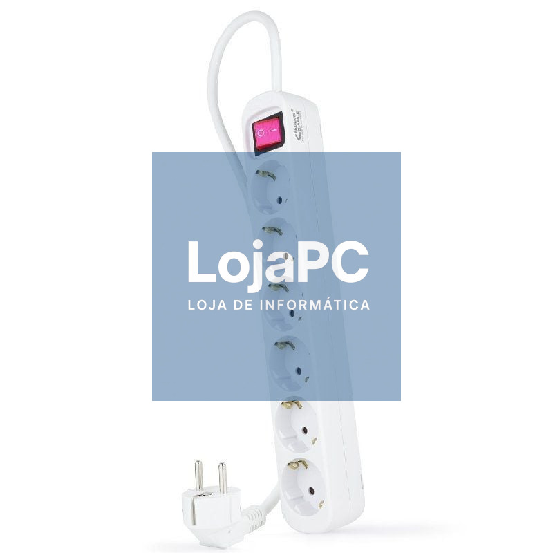 Extensão com Interruptor Nanocable 10.37.0006/ 6 Tomadas de Corrente/ Cabo 1.4m/ Branca
