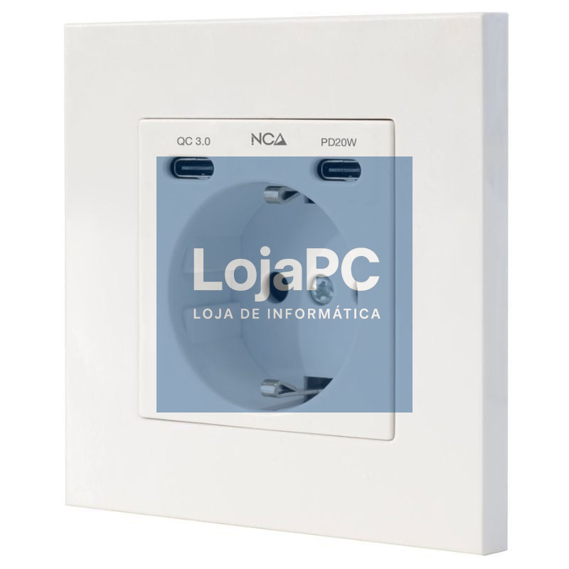 Roseta de Parede Nanocable 10 35 0012/ 1 Schuko/ 2 USB