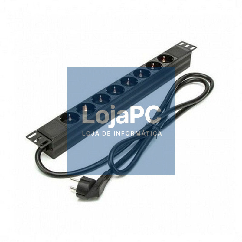 Extensão Phasak BNS 3518/ 8 Tomadas de Corrente/ Cabo 1.5m/ Preto