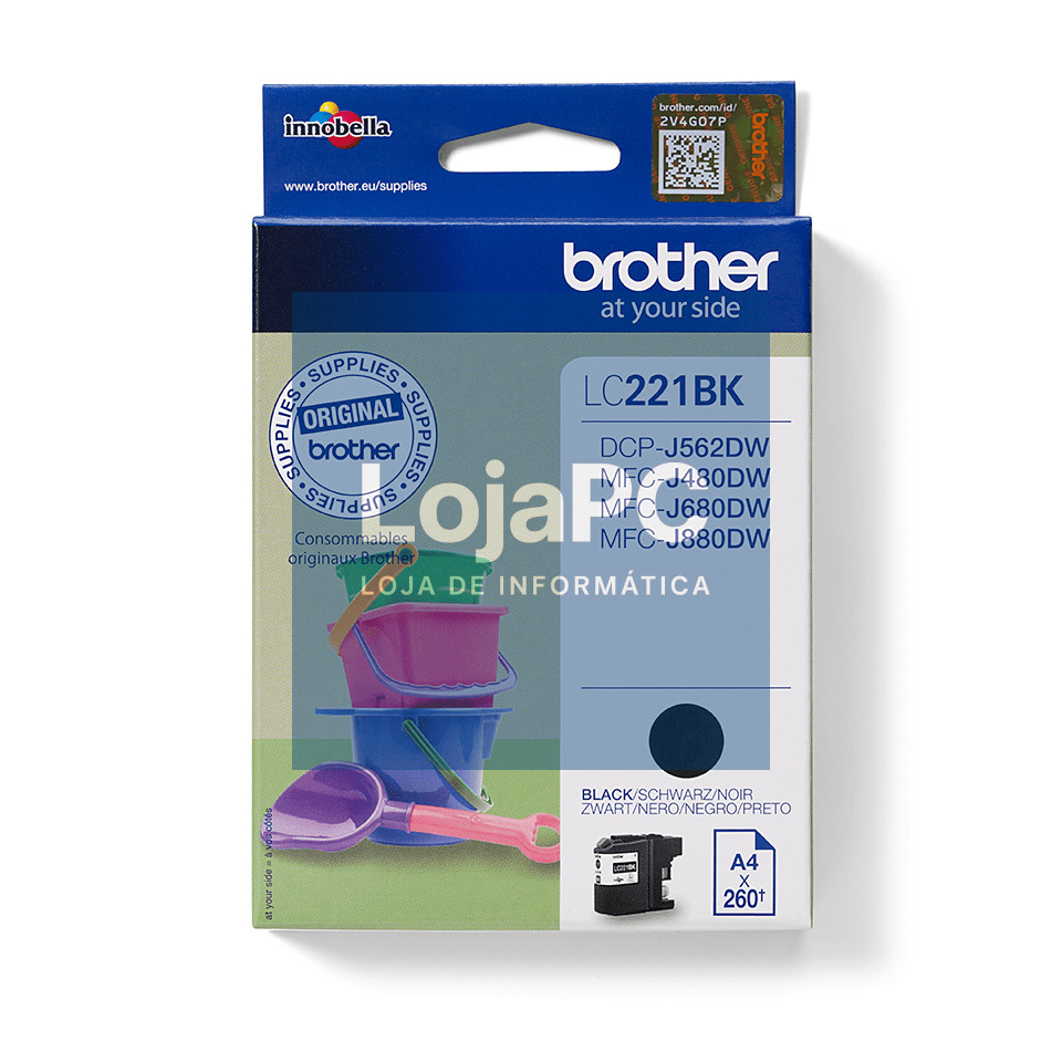 BROTHER LC221BK ink black 260 pages DCPJ562 MFCJ480 MFCJ880