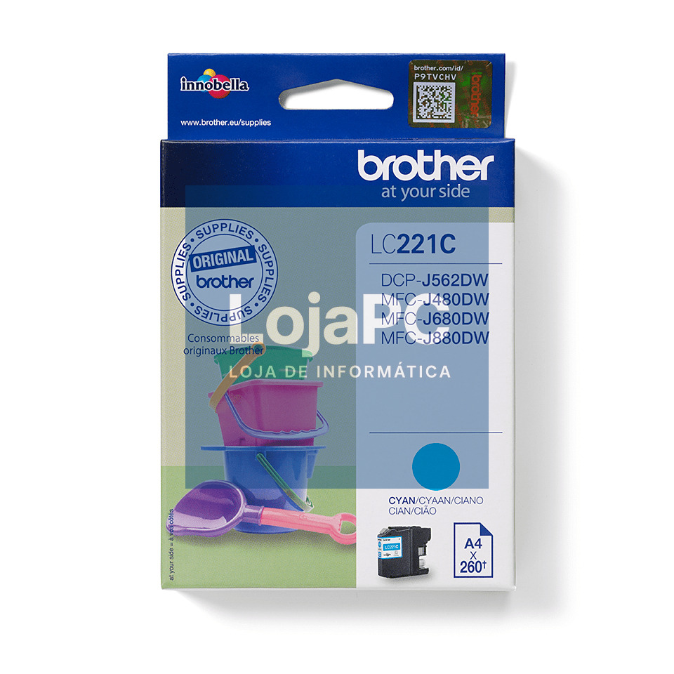 BROTHER LC221C ink cyan 260 pages DCPJ562 MFCJ480 MFCJ880