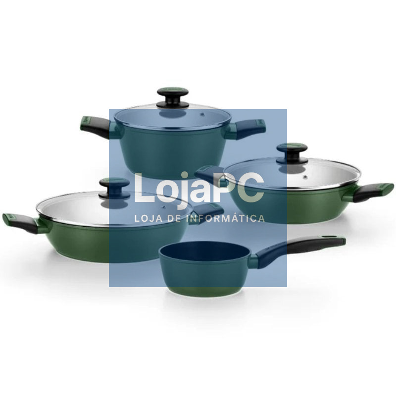 Pack Bateria de Cocina Monix Forest M509900/ Cazo Ø16cm/ Cacerolas bajas Ø24 - 28cm/ Cacerolas Ø20cm/ Acero Inoxidable/ Apta para Inducción