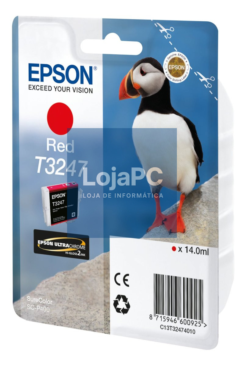 Tinteiro EPSON T3247 Vermelho - SureColor SC-P400