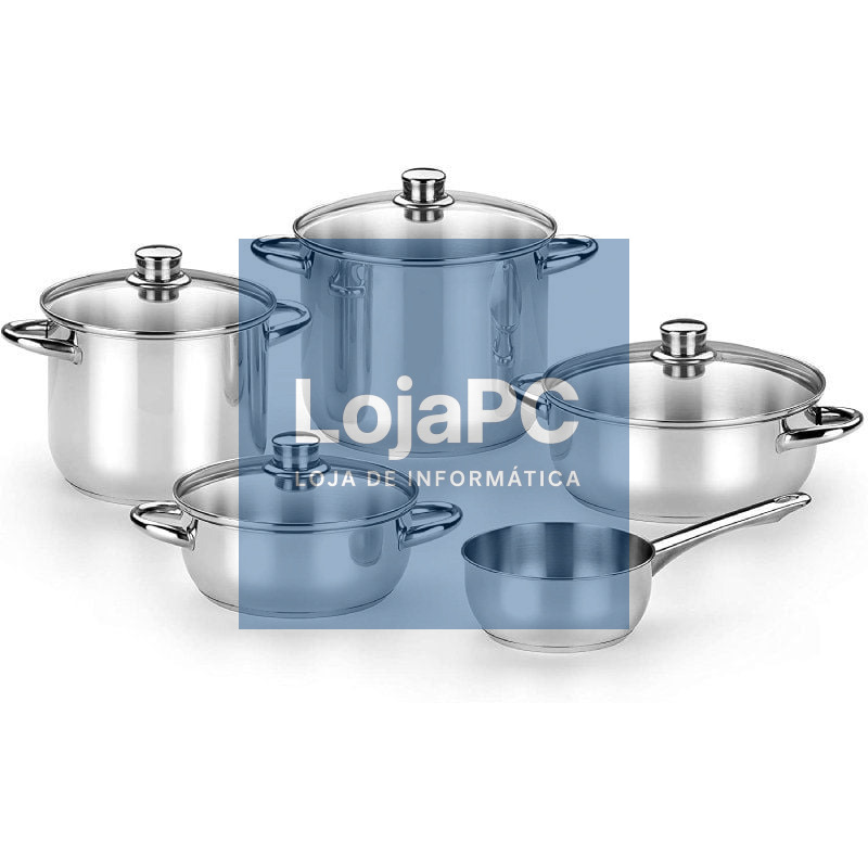 Pack Bateria de Cocina Monix Optima2 M450001/ Cazo Ø16cm/ Ollas Ø20 - 24cm/ Cacerolas Ø20 - 24cm/ Acero Inoxidable/ Apta para Inducción