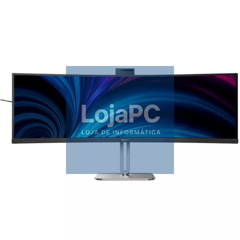 Monitor Profissional Ultraparonámico Curvo Philips 49B2U5900CH 48.8'/ Dual QHD/ Webcam/ Multimedia/ Regulável en altura/ Prateado y Preto