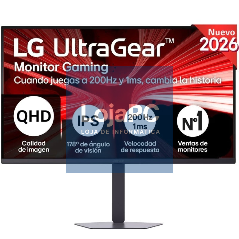 Monitor Gaming LG UltraGear 32G620B-B 31.5'/ QHD/ 1ms/ 200Hz/ IPS/ Regulável en altura/ Preto