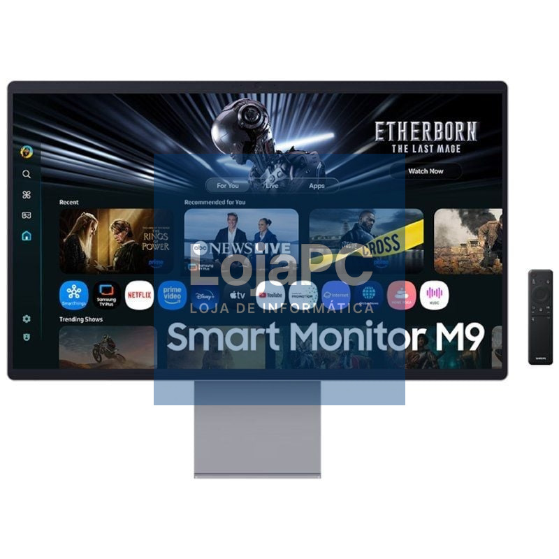 Smart Monitor Gaming Samsung M9 M90SF S32FM900SU 32'/ 4K/ 0.03ms/ 165Hz/ QD-OLED/ Multimedia/ Regulável en altura/ Smart TV/ Prateado