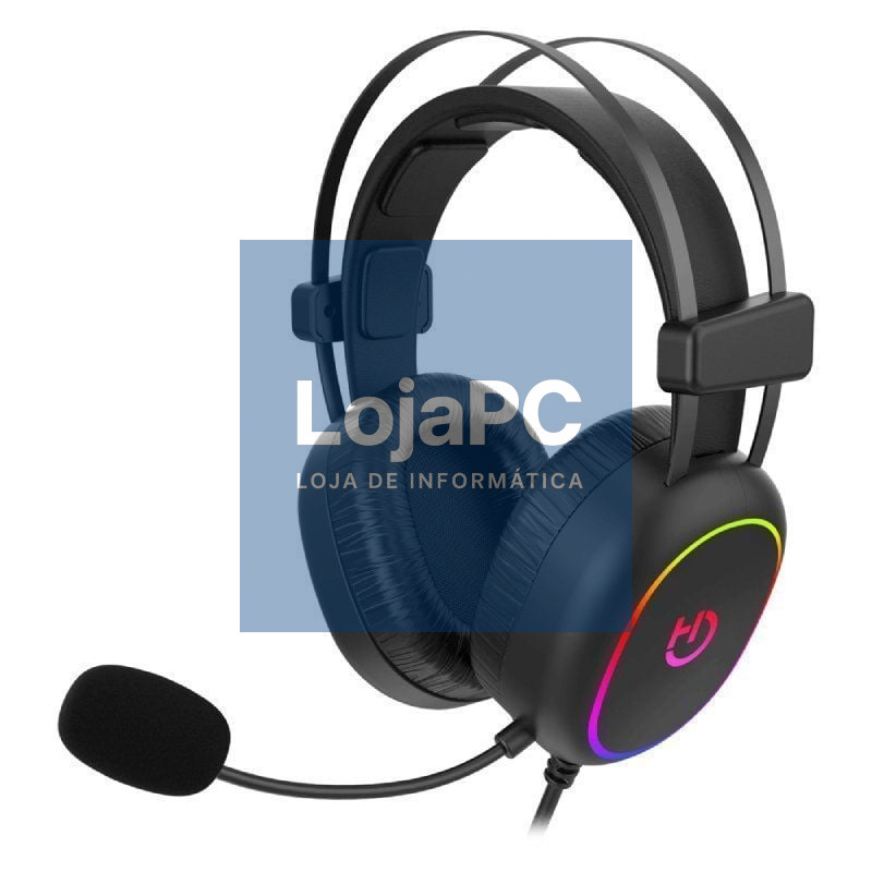 Auscultadores Gaming com Microfone Hiditec Erys ARGB/ Jack 3.5/ Pretos