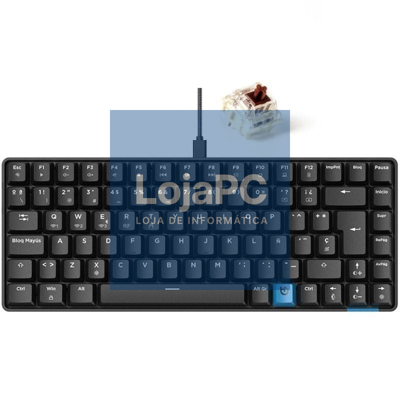 Teclado Gaming Mecânico sem fios Hiditec GM1K/ Hot-Swap switch Gateron Brown