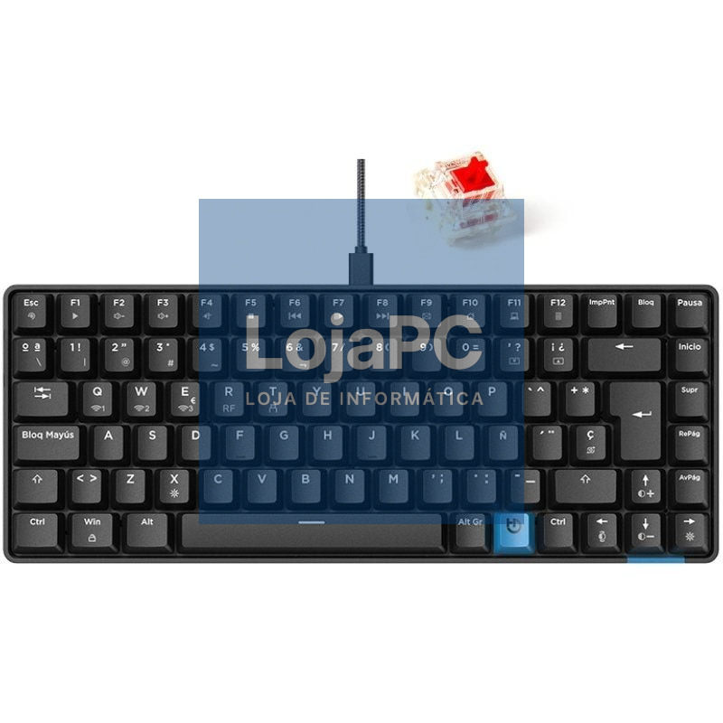 Teclado Gaming Mecânico sem fios Hiditec GM1K/ Hot-Swap switch Gateron Red