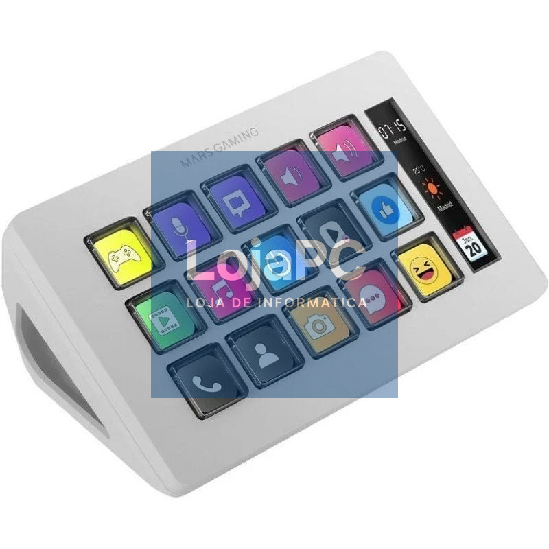 Stream Deck Slim Mars Gaming MSD-ONE/ 15 Teclas LCD/ Branco
