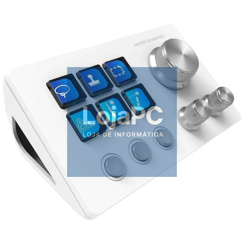 Control Deck Mars Gaming MSD-TWO/ 6 Teclas LCD/ 3 Rodas/ 3 Botones/ Branco