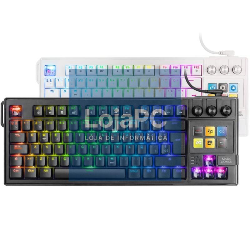 Teclado Gaming Mecânico Mars Gaming MK-MASTER/ Switch Vermelho/ Preto/ inclui SmartDeck