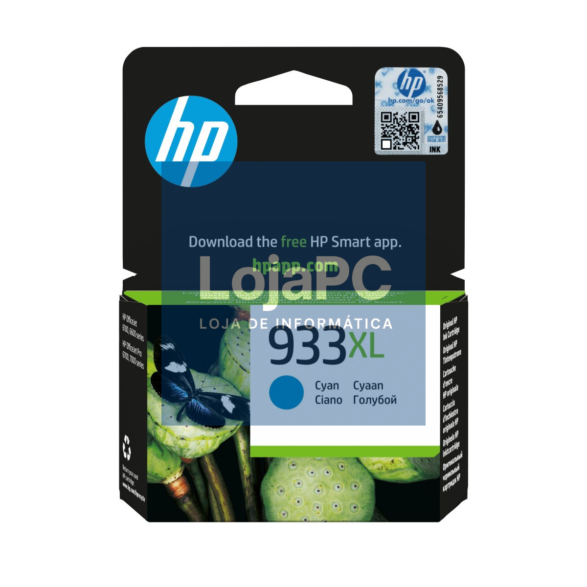 HP 933XL original Ink cartridge CN054AE BGY cyan high capacity 825 pages 1-pack Officejet