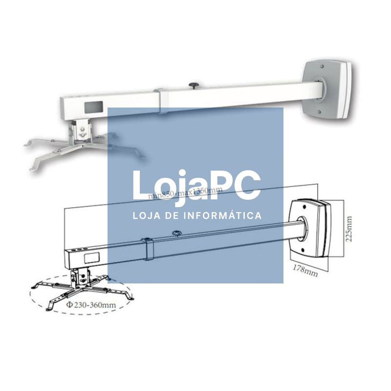 Suporte de parede para Projector Approx appSV03P/ Extensible/ até 10kg