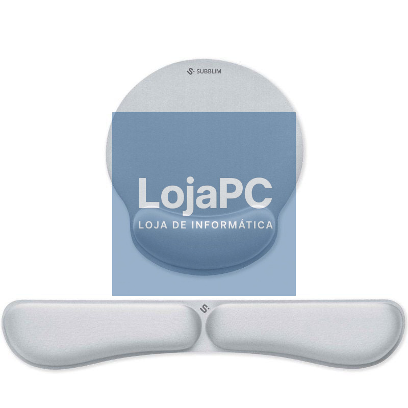 Pack de Apoio de pulsos y Tapete de rato Ergonómica Subblim Ergo MemoryFlex/ Plateadas