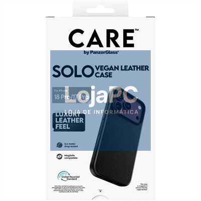 Care VeganLeatherCase Black MagSafe iP 18Pro 17Pro