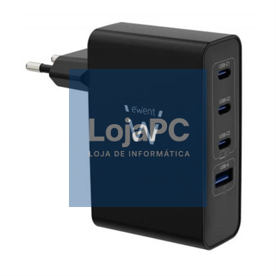 EWENT Carregador Gan Fast 100W 4 USB