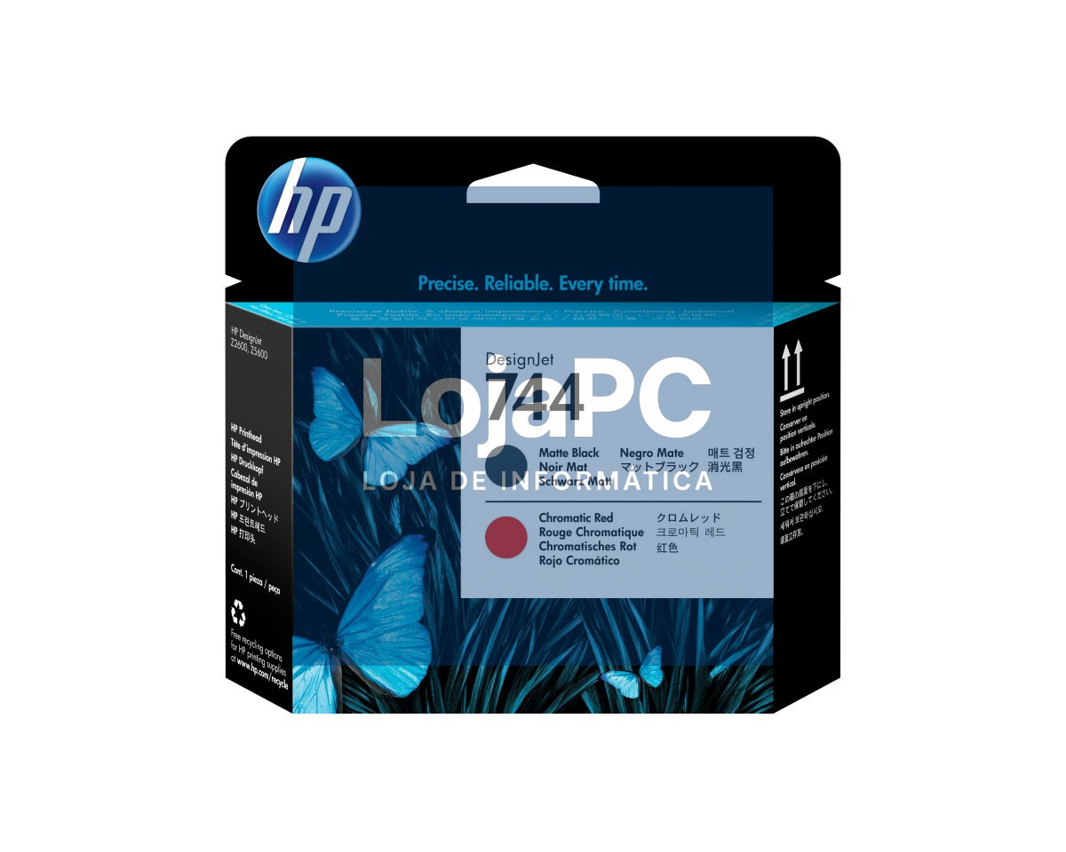 HP 744 original Printhead F9J88A Matte Black & Red