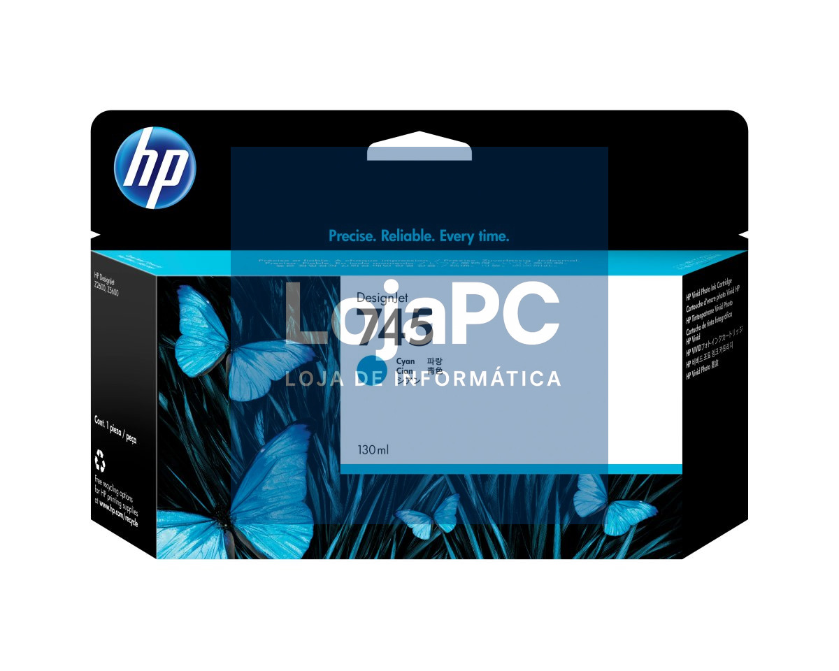 HP 745 original Ink cartridge F9J97A Cyan 130 ml