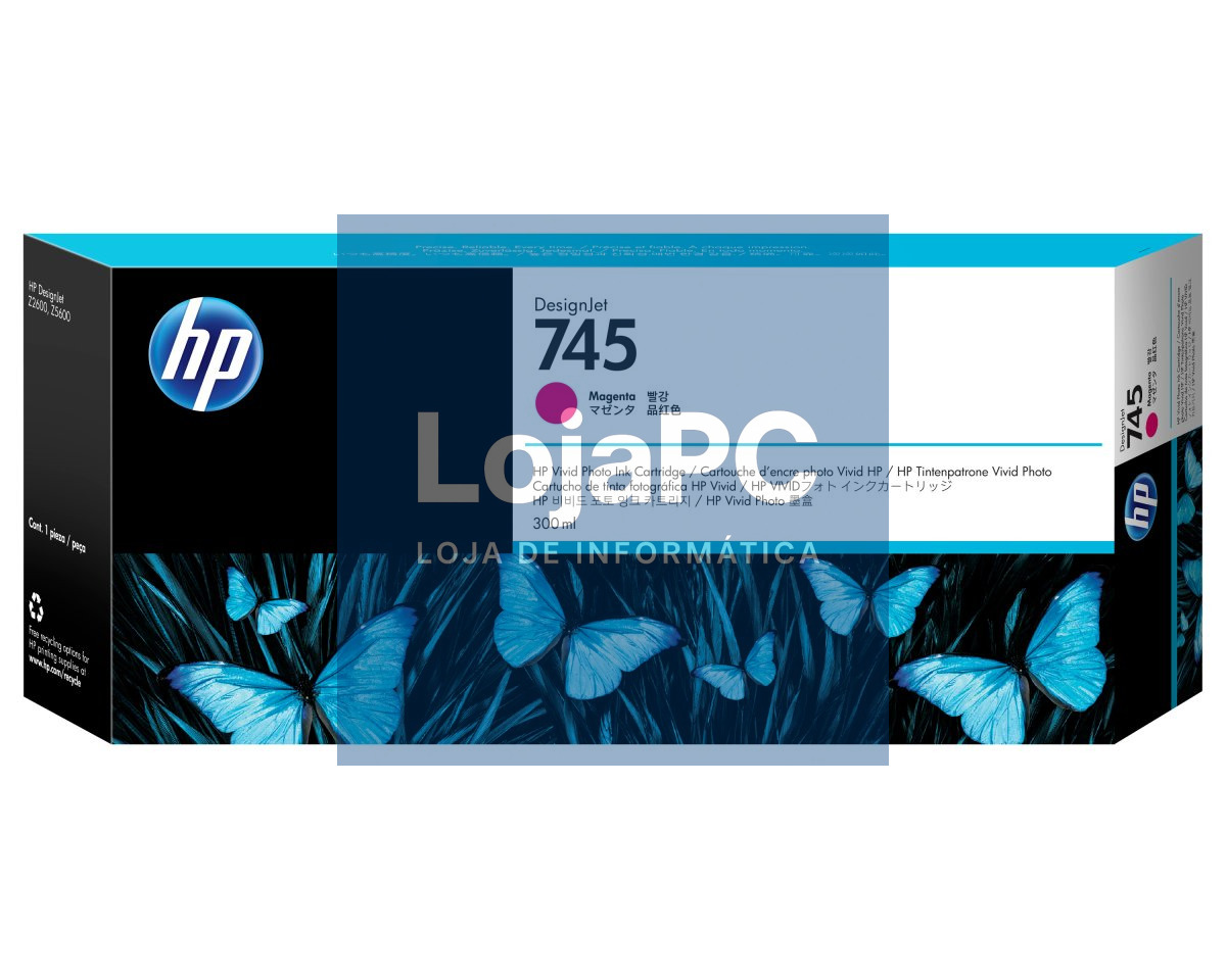 HP 745 original Ink cartridge F9K01A Magenta 300 ml