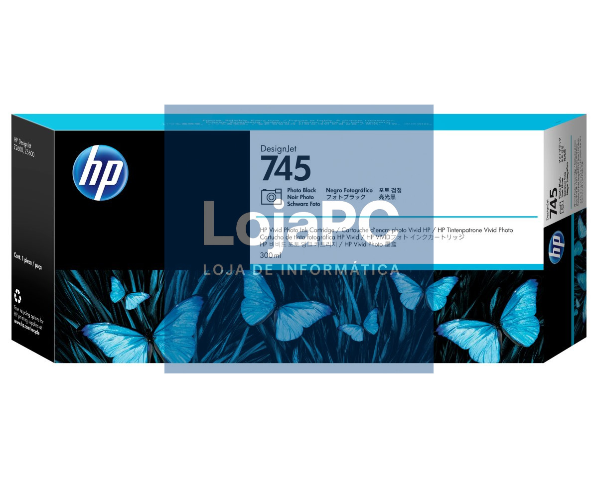HP 745 original Ink cartridge F9K04A Photo Black 300 ml