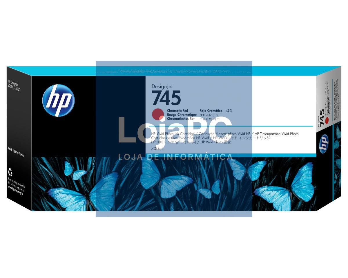 HP 745 original Ink cartridge F9K06A Chromatic Red 300 ml