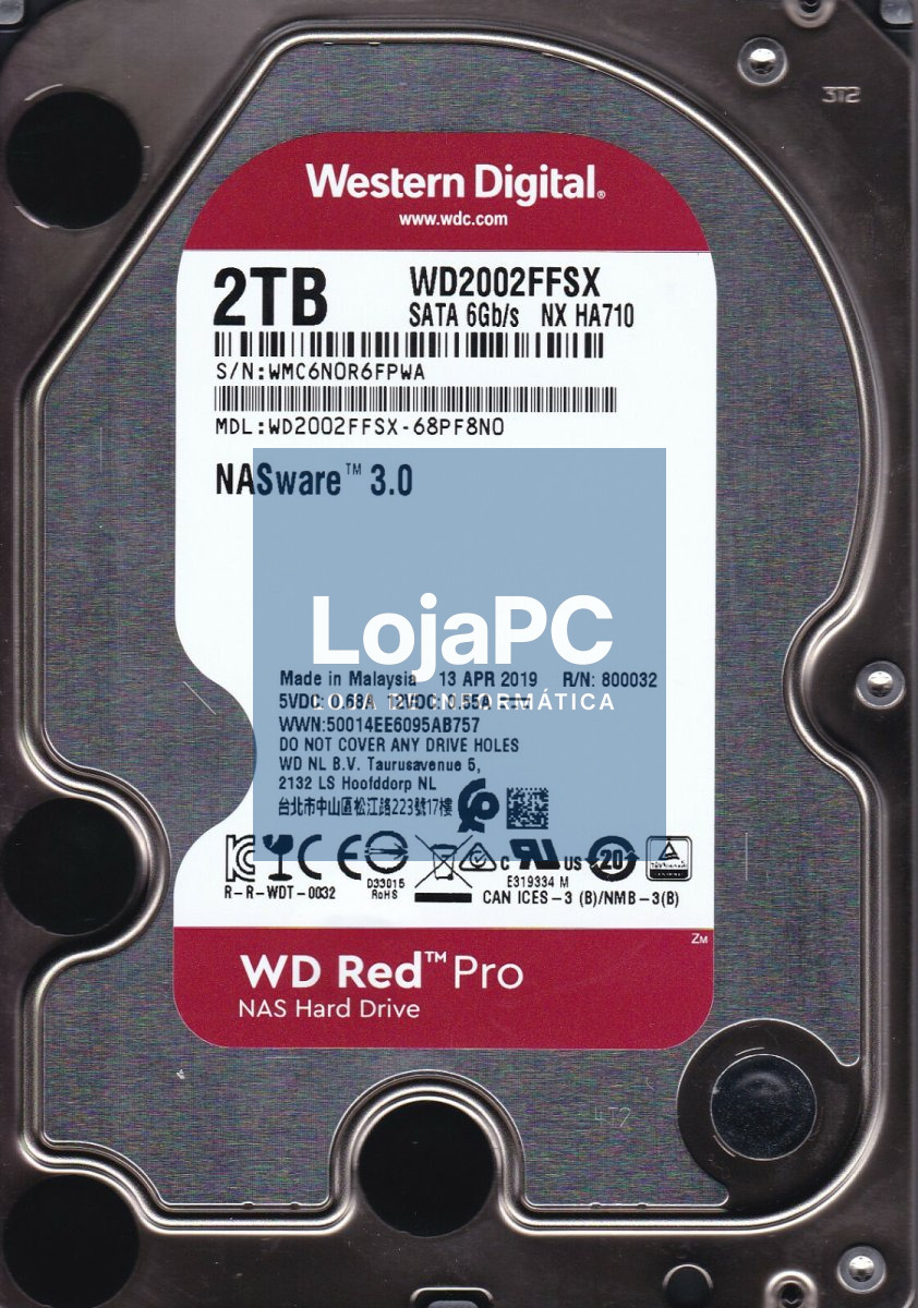 Disco 3.5 2TB WD Red Pro 64Mb SATA 6Gb/s 7200rpm
