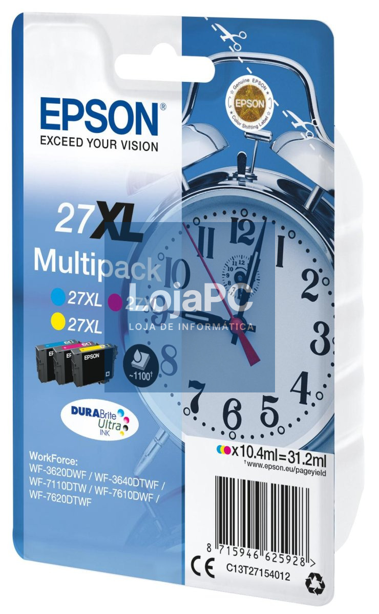 Epson Multipack 3-Colour 27XL Durabrite Ultra Ink