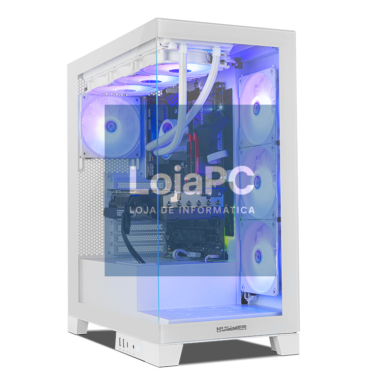 Nox Hummer Glock Frameless Glass Mid Tower White
