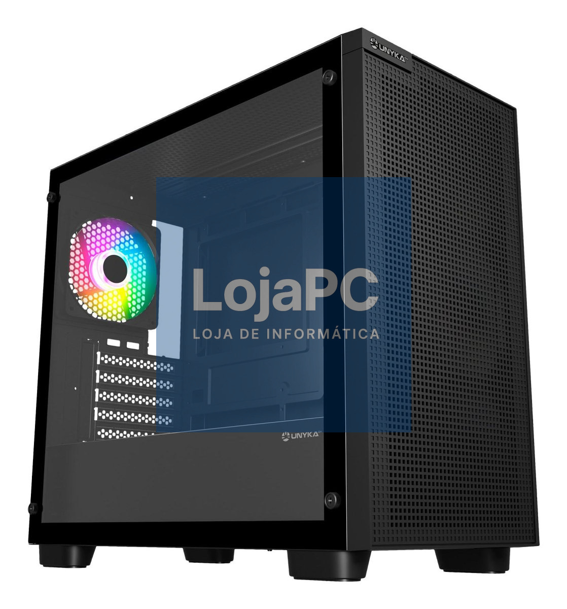 UNYKAch Caixa Micro ATX Revelat Mesh Edge - Preto 1xUSB 3.0 + 2xUSB 2.0