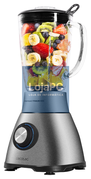 Cecotec Power Black Titanium 1800 Batidora de vaso 1800 W Preto, Acero inoxidable