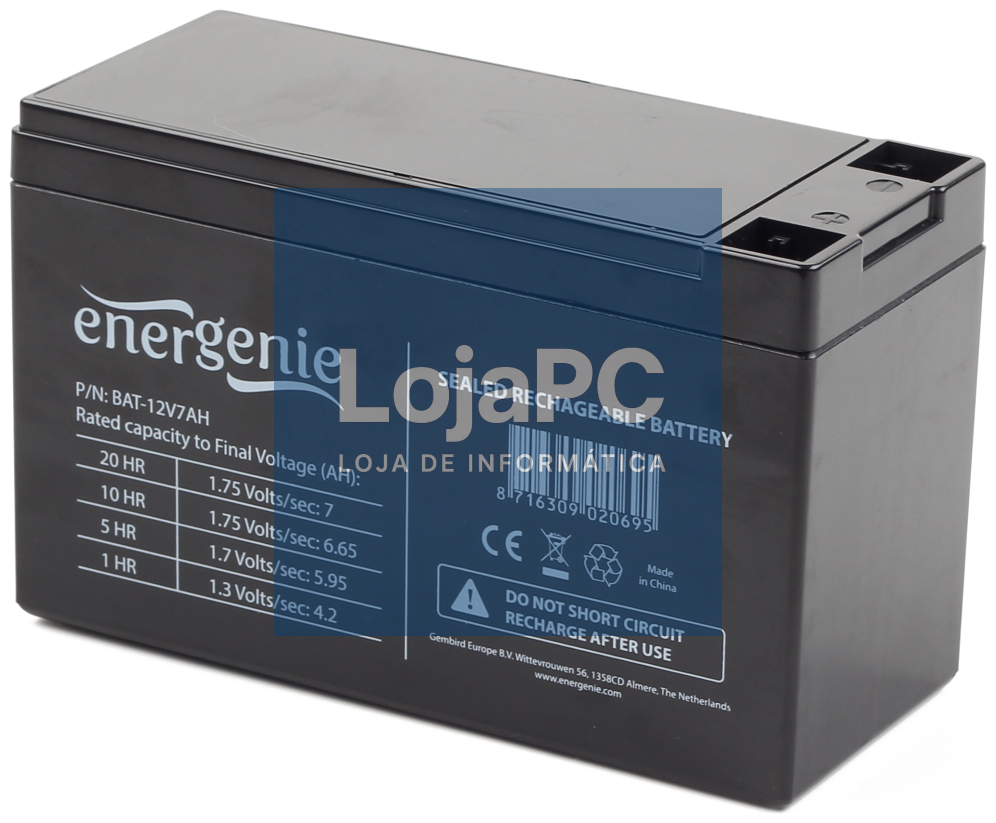 Gembird BAT-12V7AH - USV-Akku - 1 x 7 Ah Sealed Lead Acid (VRLA) 12 V
